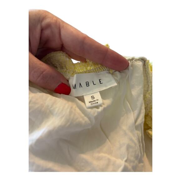 Mable Yellow Tiered Blouse Size S - Picture 3 of 3